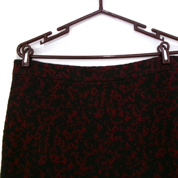 New Michael Kors Red and Black Textured Stretch Pencil Skirt L Large - Picture 4 of 9